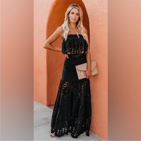 Vici Dresses & Skirts - Elegant Black Lace Maxi Skirt Set VICI Rosevelvet set